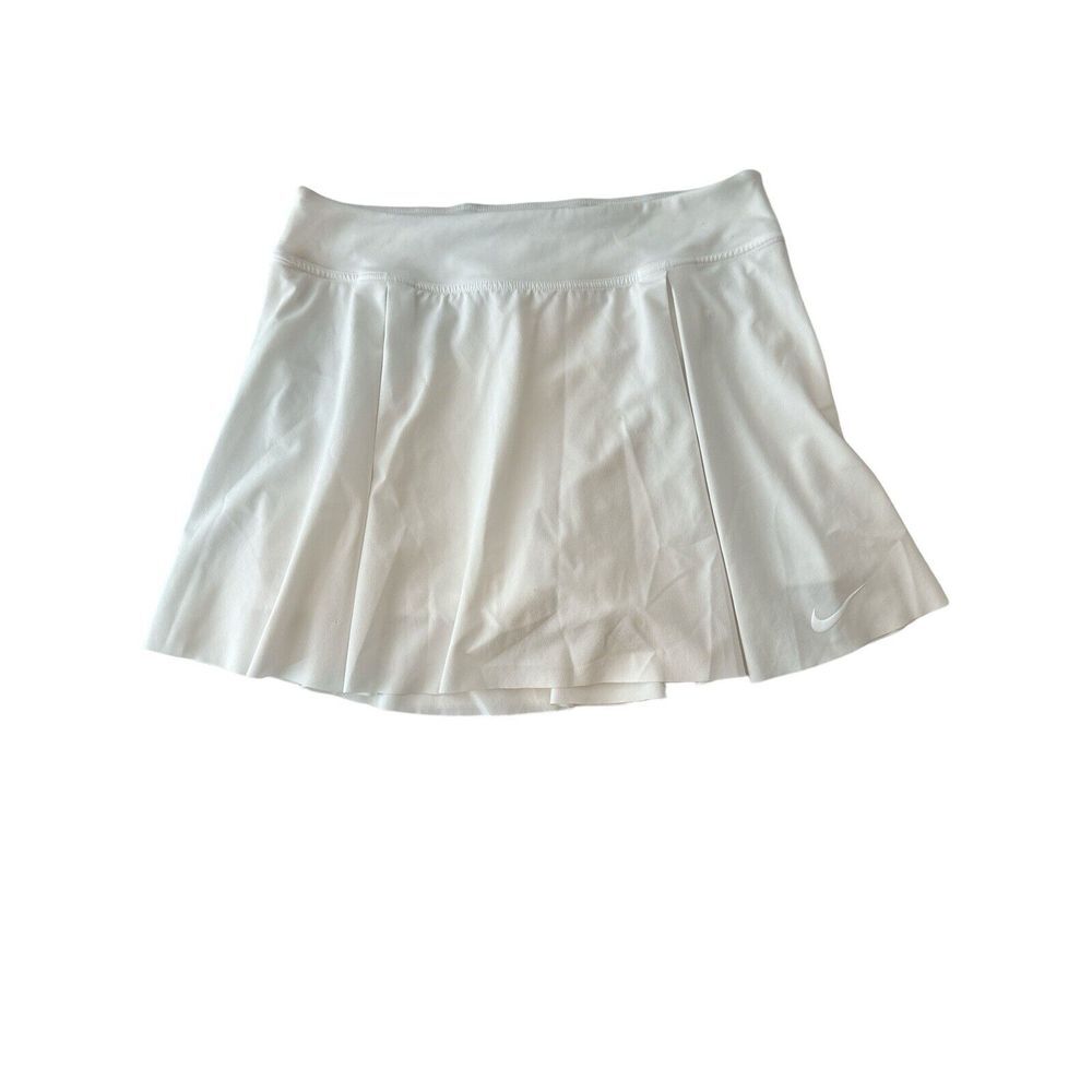 NIKE Dri-FIT Skirt Shorts Womens Large White Tennis Skirt Athletic Gym Outdoor